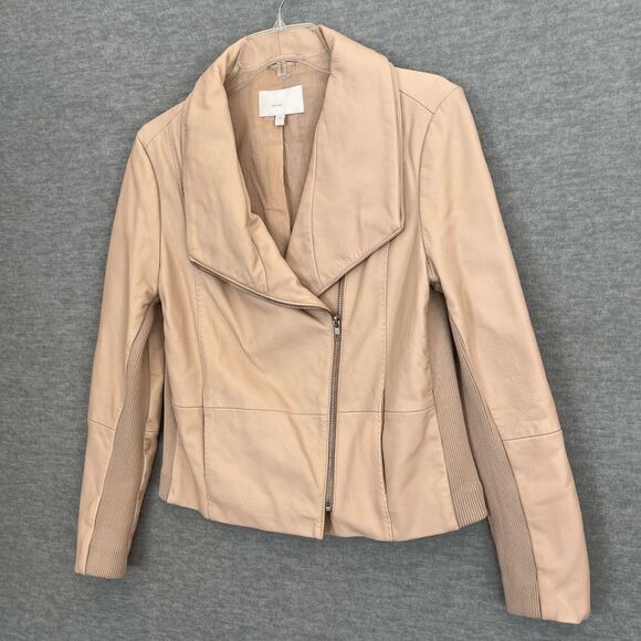 Walter Baker Leather Moto Jacket Size M Blush Nude Minimalist Luxury Minimalist - Picture 11 of 14